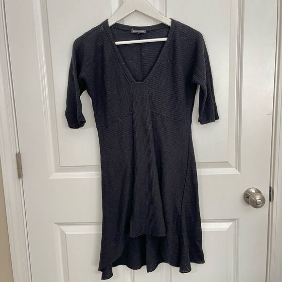 New Eileen Fisher 100% Wool Black Knee-Length Sweater Dress - Picture 1 of 6
